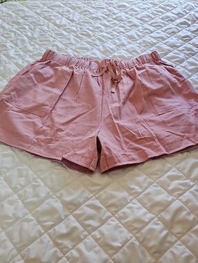 Source Unknown Soft Dusty Rose High-Waist Drawstring Shorts